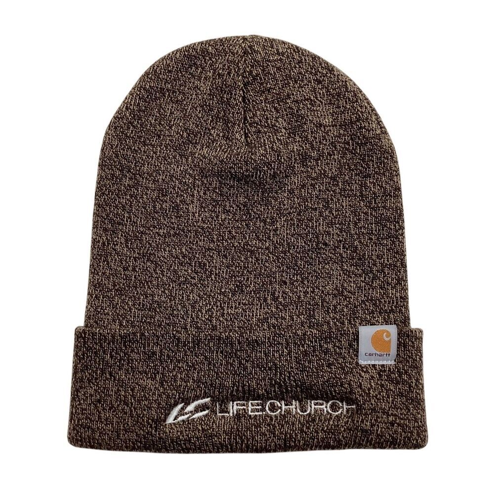 Carhartt A18 Watch Hat Beanie Marled Brown Life Church Embroidered Logo Mens OS